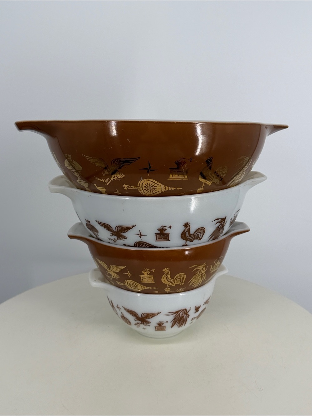 Pyrex Early American Cinderella Mixing Bowl Set Americana